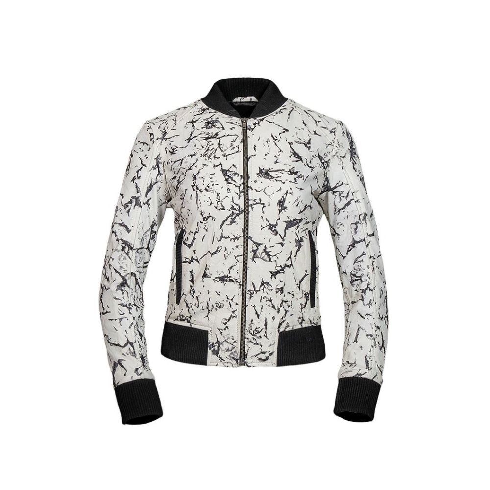 WOMEN VARSITY REAL LEATHER HAND CRAFTED JACKET